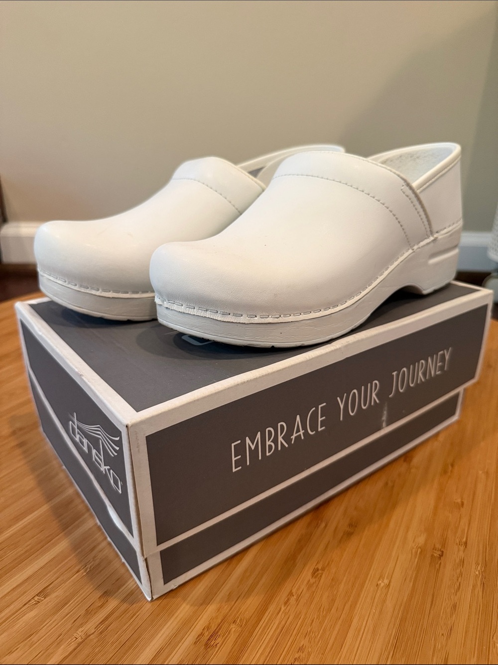 Dansko White Slip-On Clogs